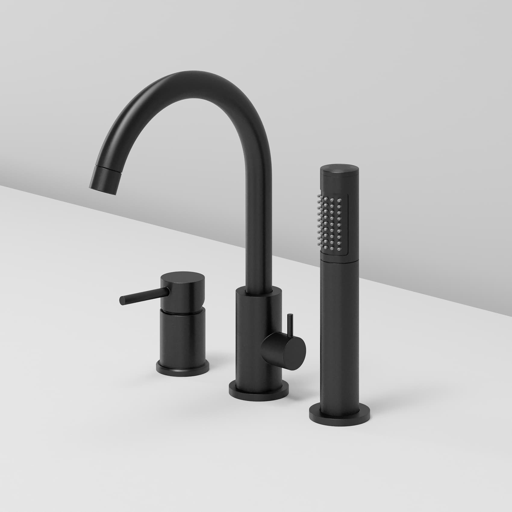 DAIQUIRI BLACK NEW Смеситель на 3 отв. (на гориз. поверхность) для ванны, чёрный матовый ST-DAINEW-45183-BM