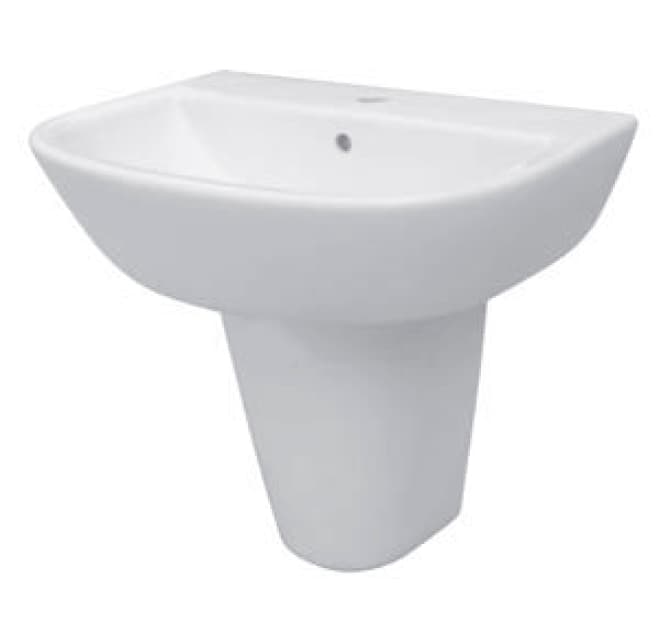 Раковина подвесная NEU, 59x43,5, с полупьедесталом, белая, SW-NE1306164-CR