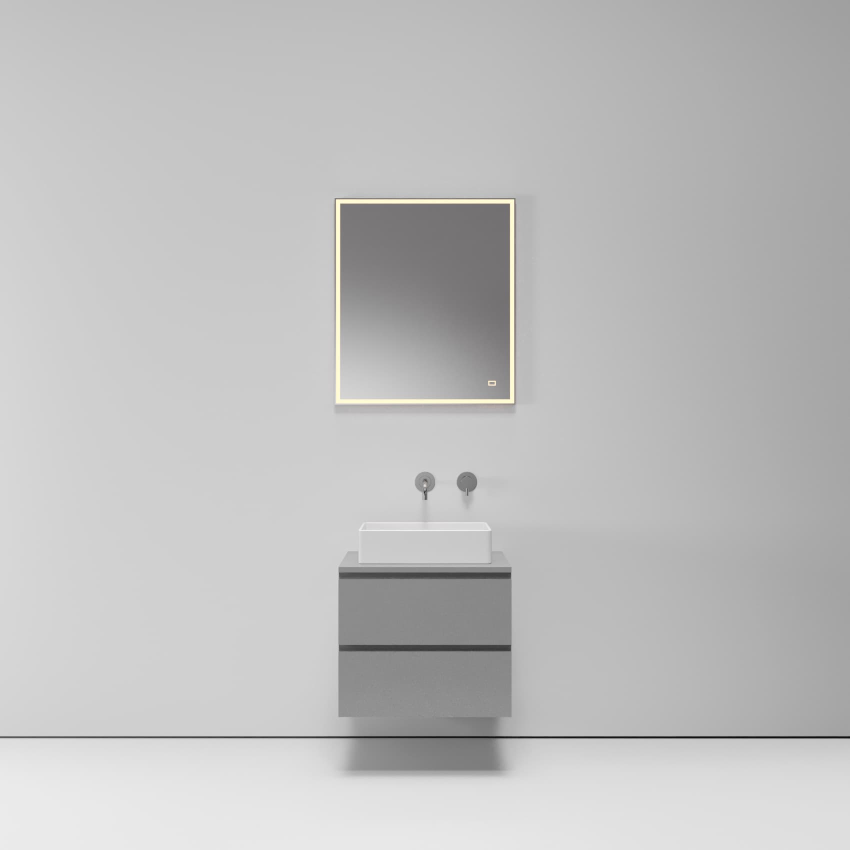 Тумба FEEL FREE для накладной раковины, 60x50x50, серый глянцевый, ST-FFR0600-GG