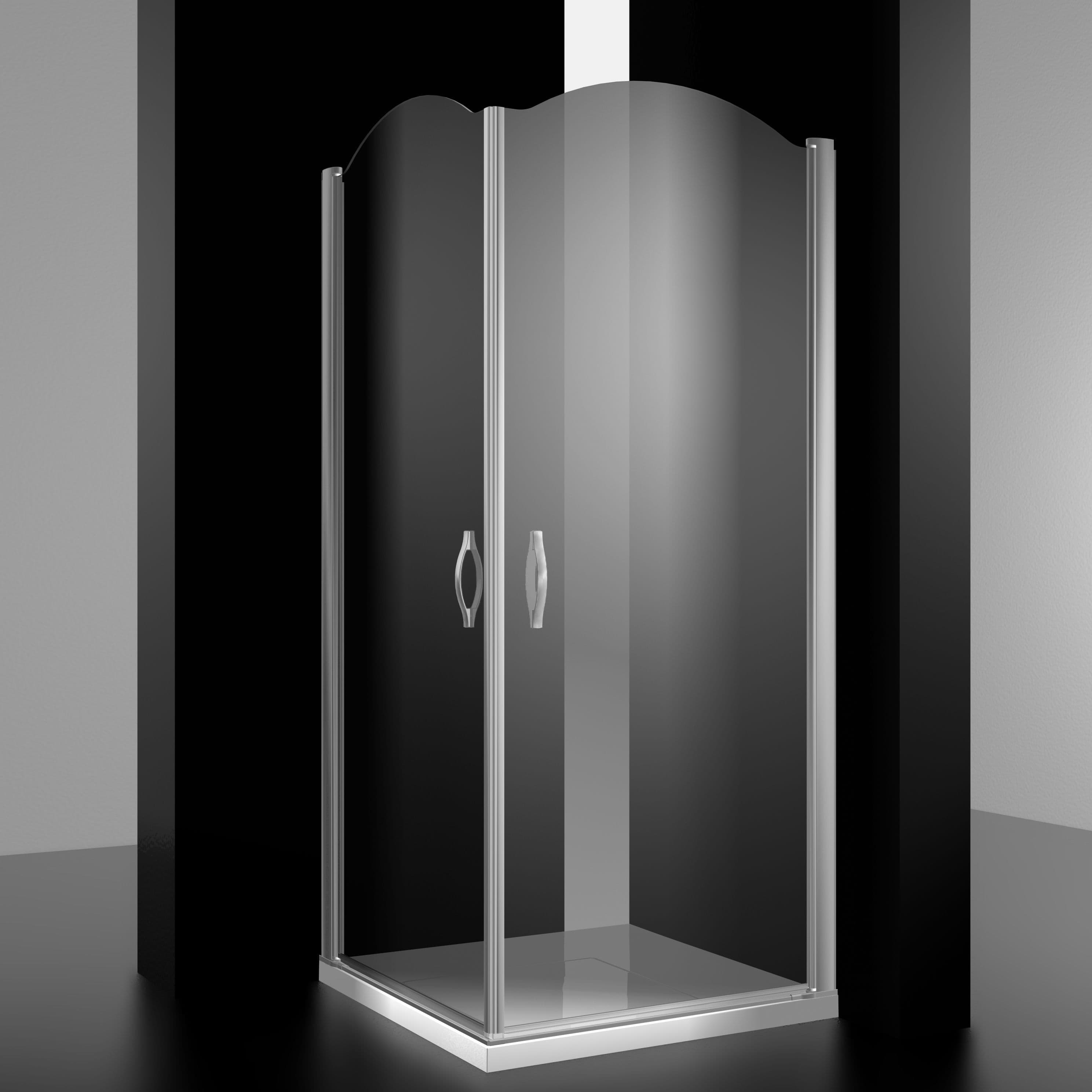 Душевое ограждение ELEGANZ, 90x90x207, профиль хром, стекло прозрачное, LUX-ELEG0909-NTRCR