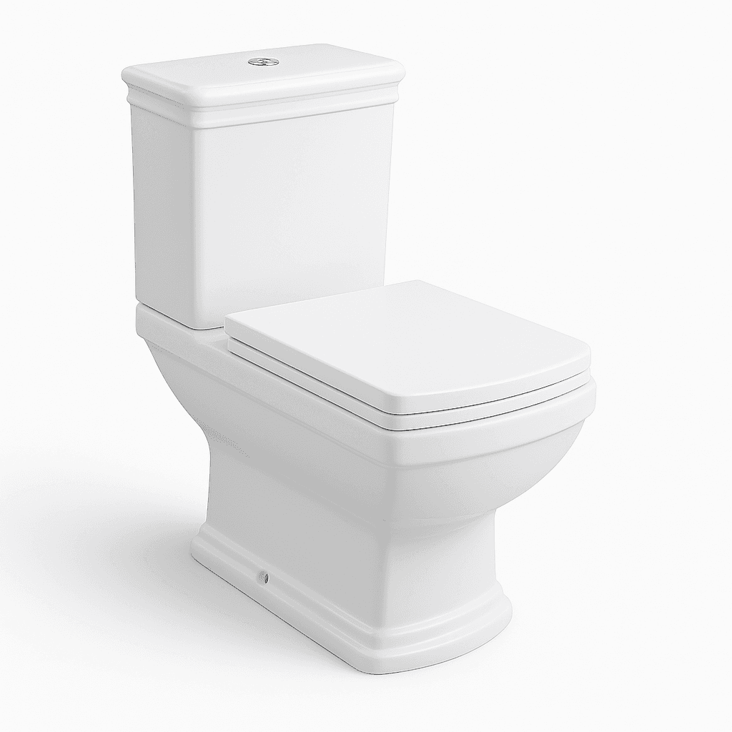 Унитаз-компакт HERITAGE, с бачком и сиденьем микролифт, белый/хром, SW-HE30051-CR