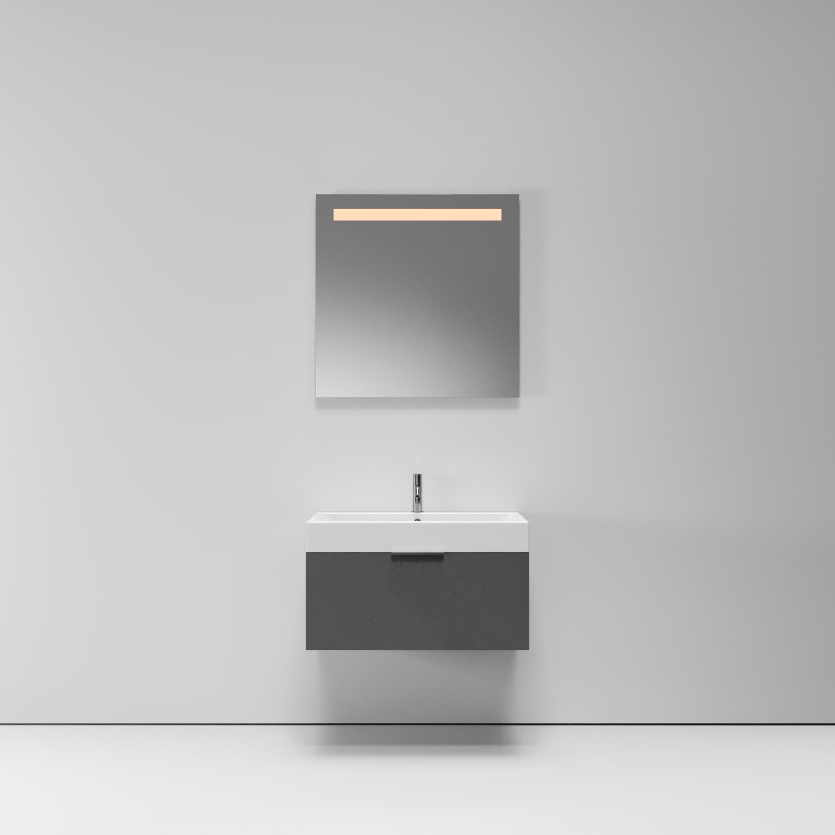 Тумба с раковиной NORMAL, 80x45x46, темно-серый матовый, ST-B3L184-BA008-SIP