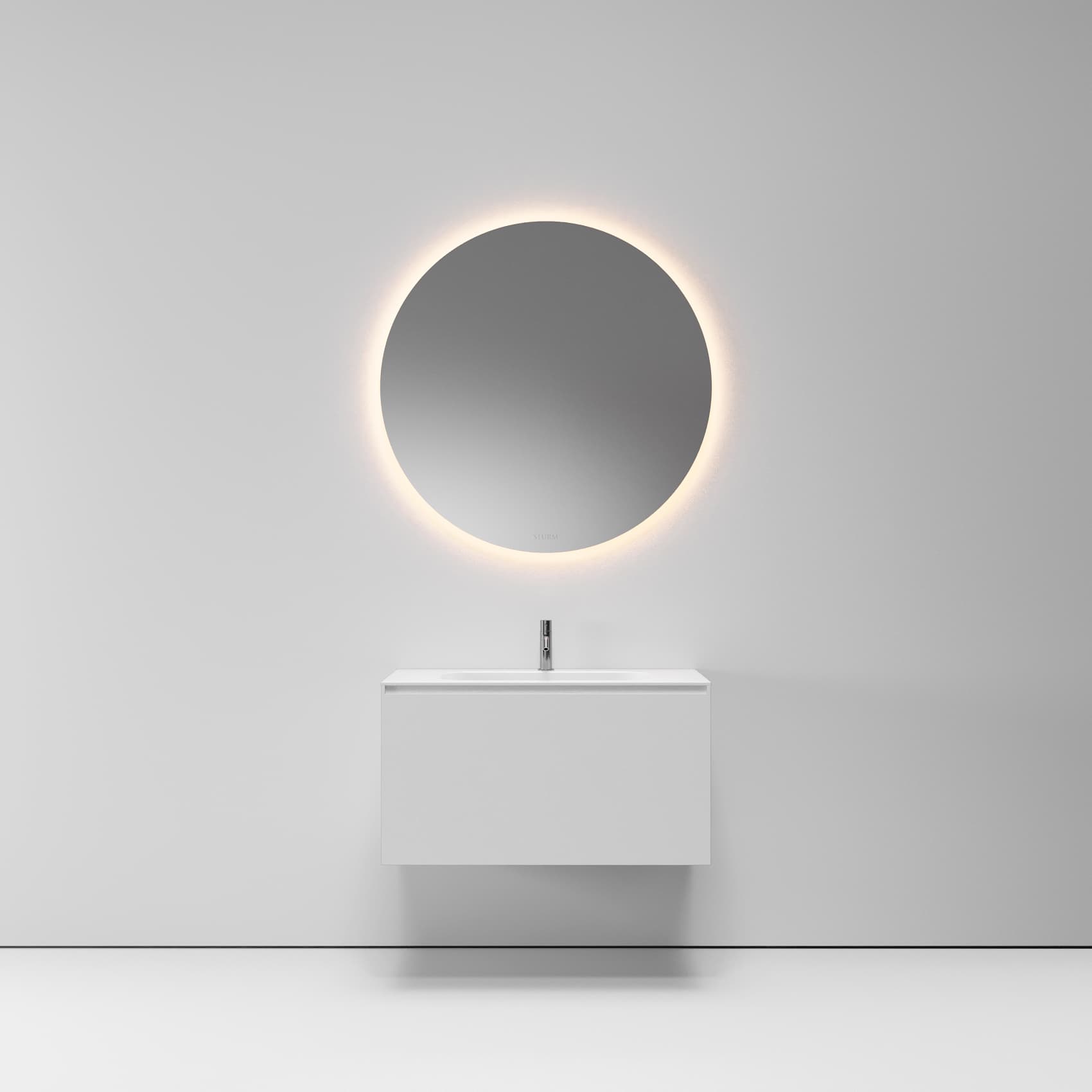 Тумба с раковиной LUCE, 90x45x49, белый глянцевый, ST-G153-WG
