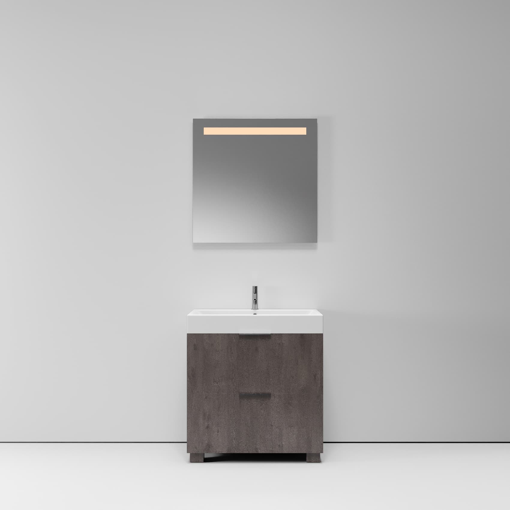 Тумба с раковиной NORMAL, 80x45x87, темное дерево, ST-B7L284-BA992-SIP
